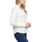 Womens NY Collection Long Sleeve Spread Collar Solid Sweater - image 3