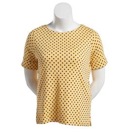 Womens Hasting & Smith Elbow Sleeve Dot Boat Neck Tee