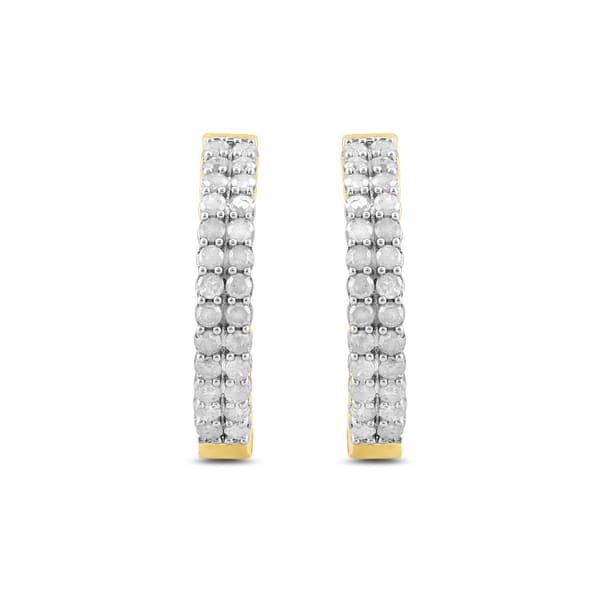 Nova Star&#8482; Yellow Gold Over Silver Lab Grown Diamond  Earrings