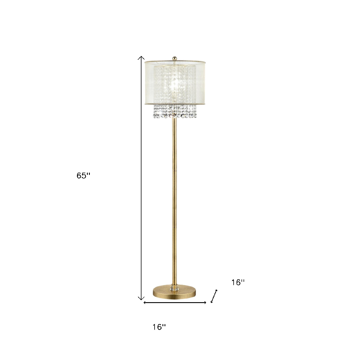 HomeRoots 65in. Gold And White Novelty Floor Lamp