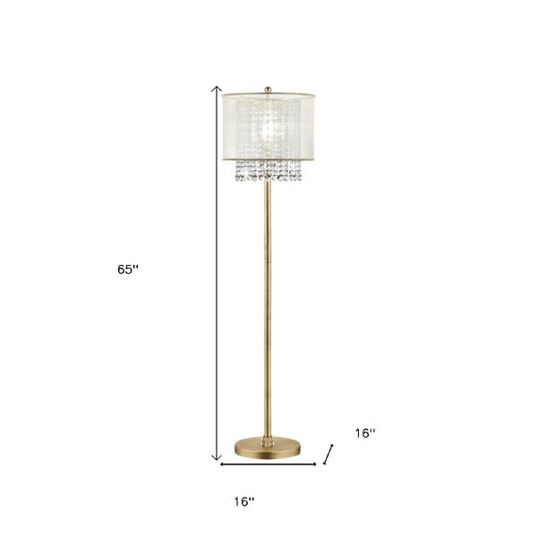 HomeRoots 65in. Gold And White Novelty Floor Lamp