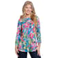 Petite Ali Miles 3/4 Sleeve Floral Hummingbird Blouse - image 1