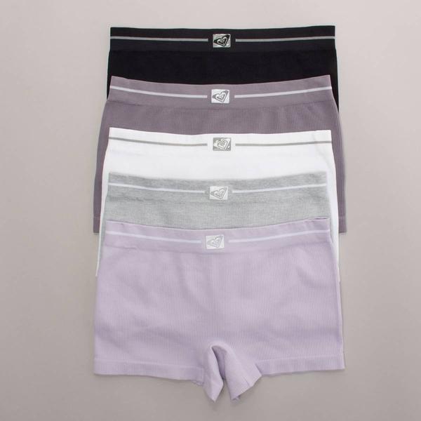Womens Roxy 5Pk Ribbed Boyshort Panties - RX4075-5PKC - image 