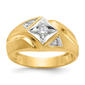 Mens Gentlemens Classics(tm) 14kt. Gold Rhodium Satin Diamond Ring - image 1