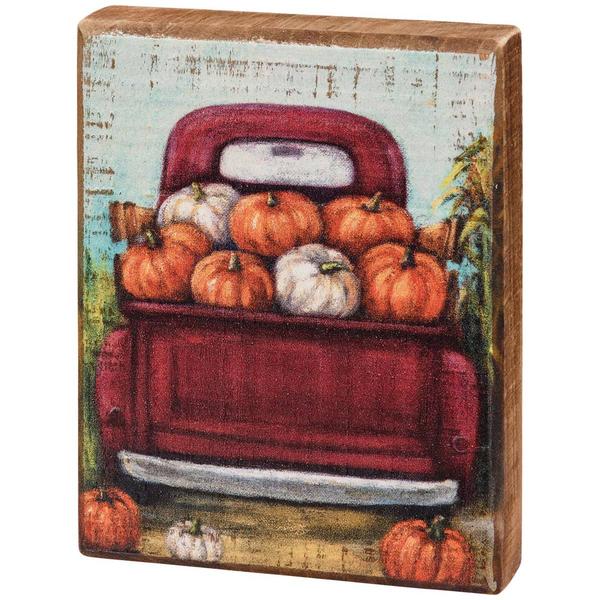 Primitives By Kathy Block Sign - Red Truck