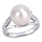 Gemstone Classics(tm) Cultured Pearl & Diamond Ring - image 1