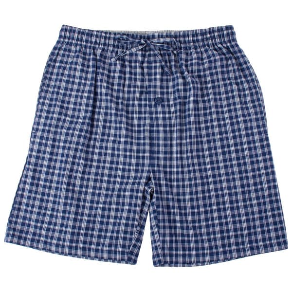Mens Preswick & Moore(R) Ultra Soft Sleep Shorts - Navy/White Plaid - image 