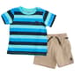 Baby Boy &#40;12-24M&#41; Volcom Stripe Tee & Shorts Set - Blue - image 1