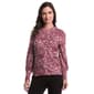 Womens Rafaella(R) Crew Neck Puff Sleeve Floral Paisley Blouse - image 1