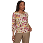Petite Alfred Dunner Union Square Floral Painterly Blouse - image 1