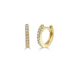 Diamond Classics(tm) 14kt. Gold Diamond Hoop Earrings