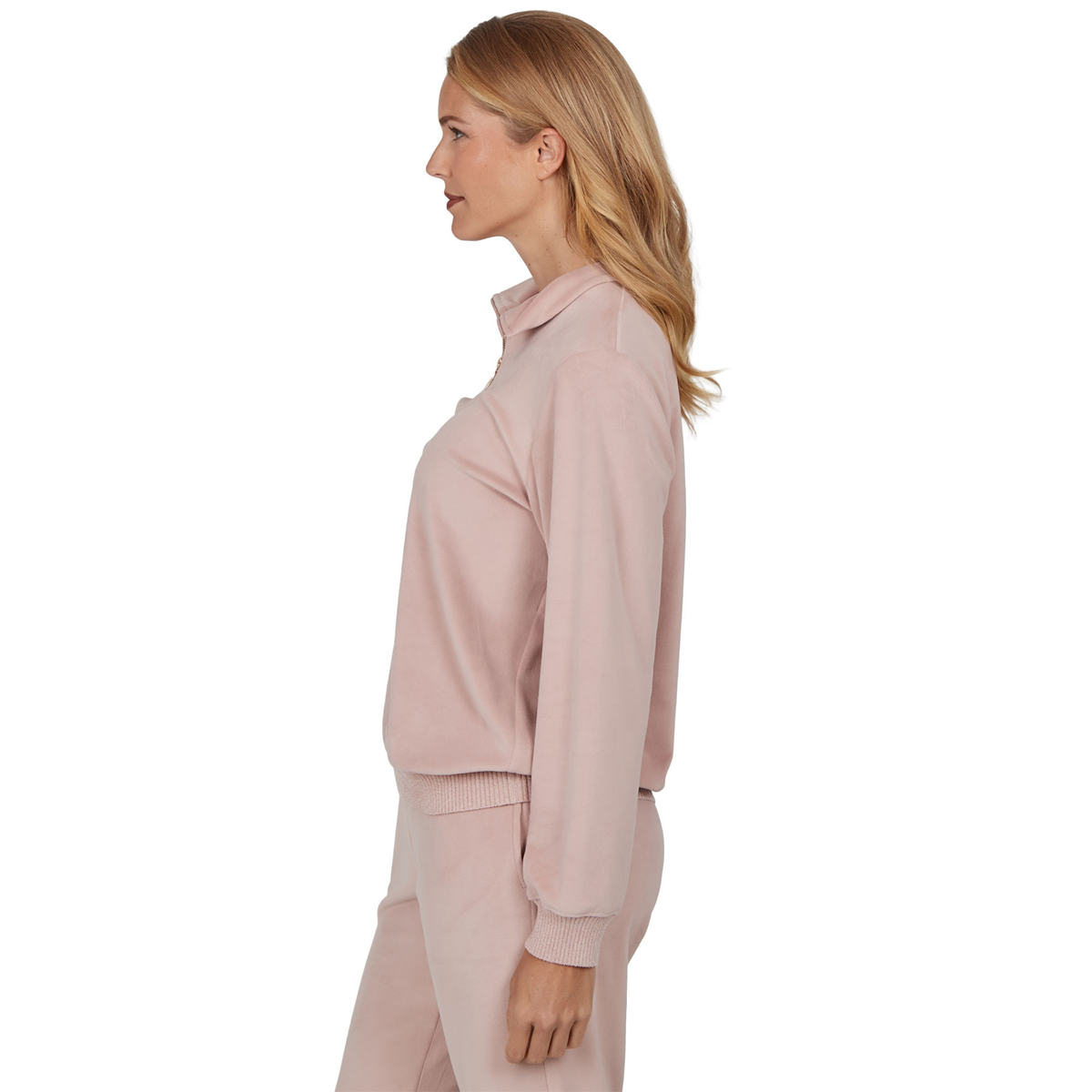 Womens Alfred Dunner Luxe Be A Lady Quarter Zip Sweater