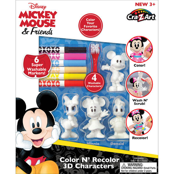 Cra-Z Art(tm) Mickey Mouse &amp; Friends Color N&#39; Recolor Character Set - image 