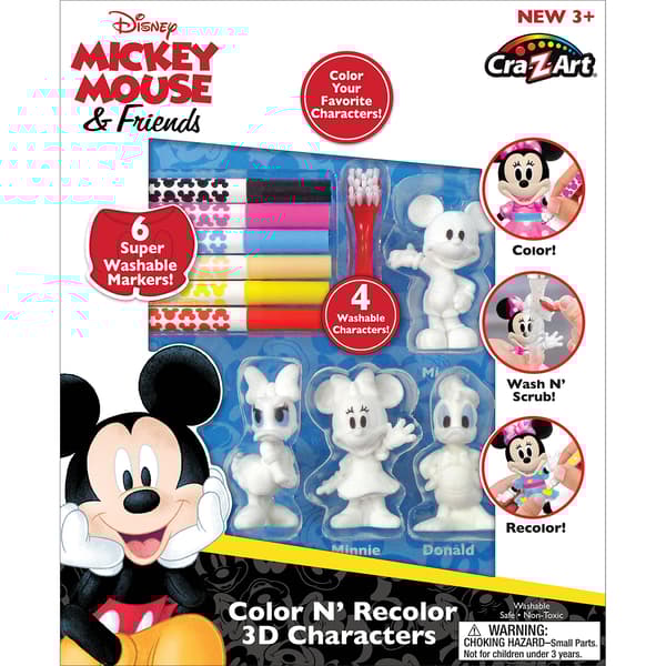 Cra-Z Art(tm) Mickey Mouse &amp; Friends Color N&#39; Recolor Character Set - image 