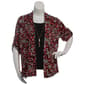 Plus Size Notations 3/4 Sleeve Chicklet 2Fer Cardigan Blouse - image 1