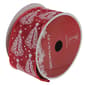 Northlight 12pk. Cranberry Red & White Trees Wired Ribbon - image 1