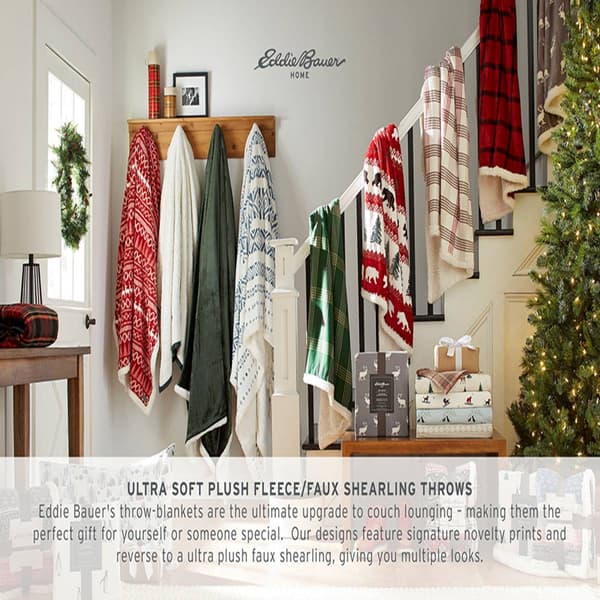Eddie Bauer Rugged Plaid Plush-Fleece Throw