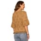 Womens Democracy Elbow Sleeve Medallion Eyelet Peplum Blouse - image 2