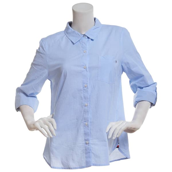 Tommy Hilfiger 3/4 Roll Tab Sleeve Cornell Button Down - image 