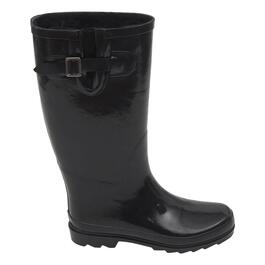 Womens Fifth & Luxe Tall Faux Fur Lined Rain Boots - Black