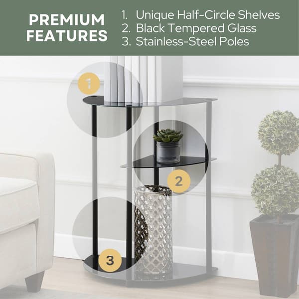 Convenience Concepts Designs2Go Glass 3-Tier Entryway Hall Table