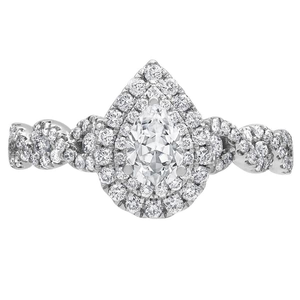 Diamond Classics™ White Gold Pear Cut Double Halo Engagement Ring