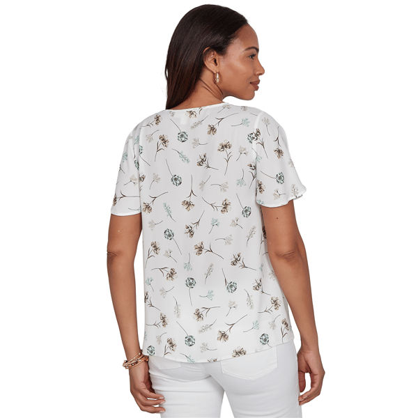 Womens Emaline Verde Grove II Tie Neck Floral Blouse