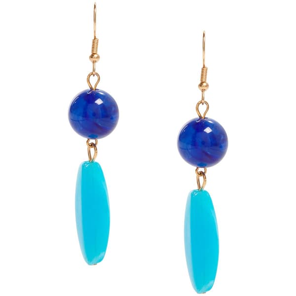 Ashley Cooper(tm) Blue Beaded Turquoise Drop Earrings - image 