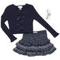 Girls (7-12) Tween Diva Rib Knit Bow Top w/ Ruffle Skort - image 2