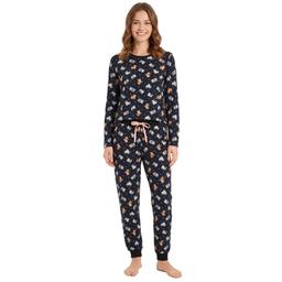 Juniors Pillow Talk Long Sleeve Cat & Joggers Pajama Set