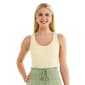 Juniors No Comment Pointelle Seamless Racer V-Neck Tank - image 1