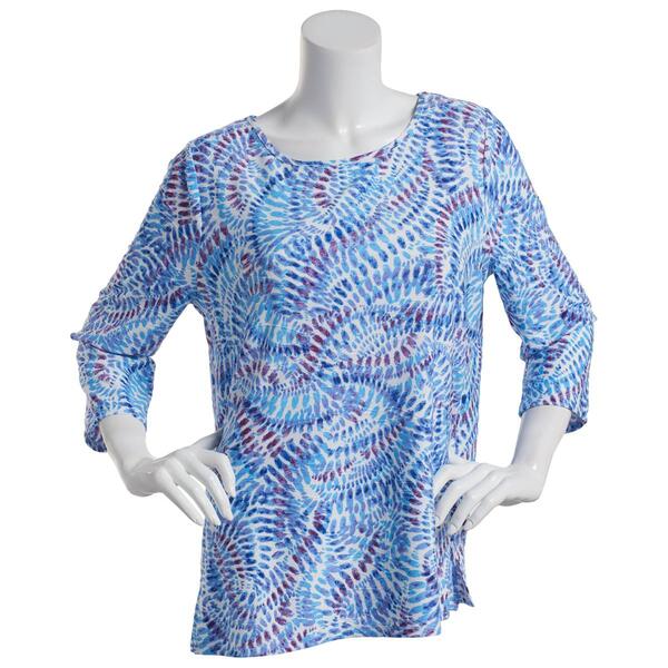 Plus Size Emily Daniels 3/4 Sleeve Jacquard Knit Top - image 