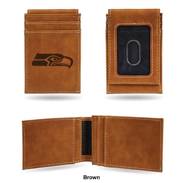 Mens NFL Seattle Seahawks Faux Leather Front Pocket Wallet