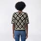 Womens Adrianna Papell Short Sleeve Diamond Crochet Sweater - image 2