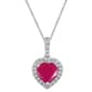 Gemstone Classics(tm) Created Ruby White Sapphire Heart Pendant - image 1
