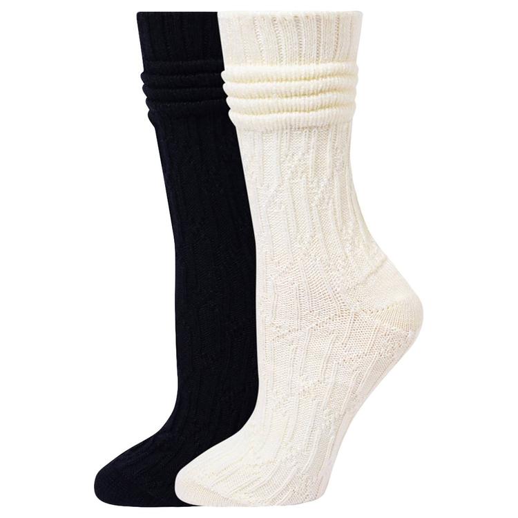 Womens HUE® 2pk. Bubble Cable Boot Socks