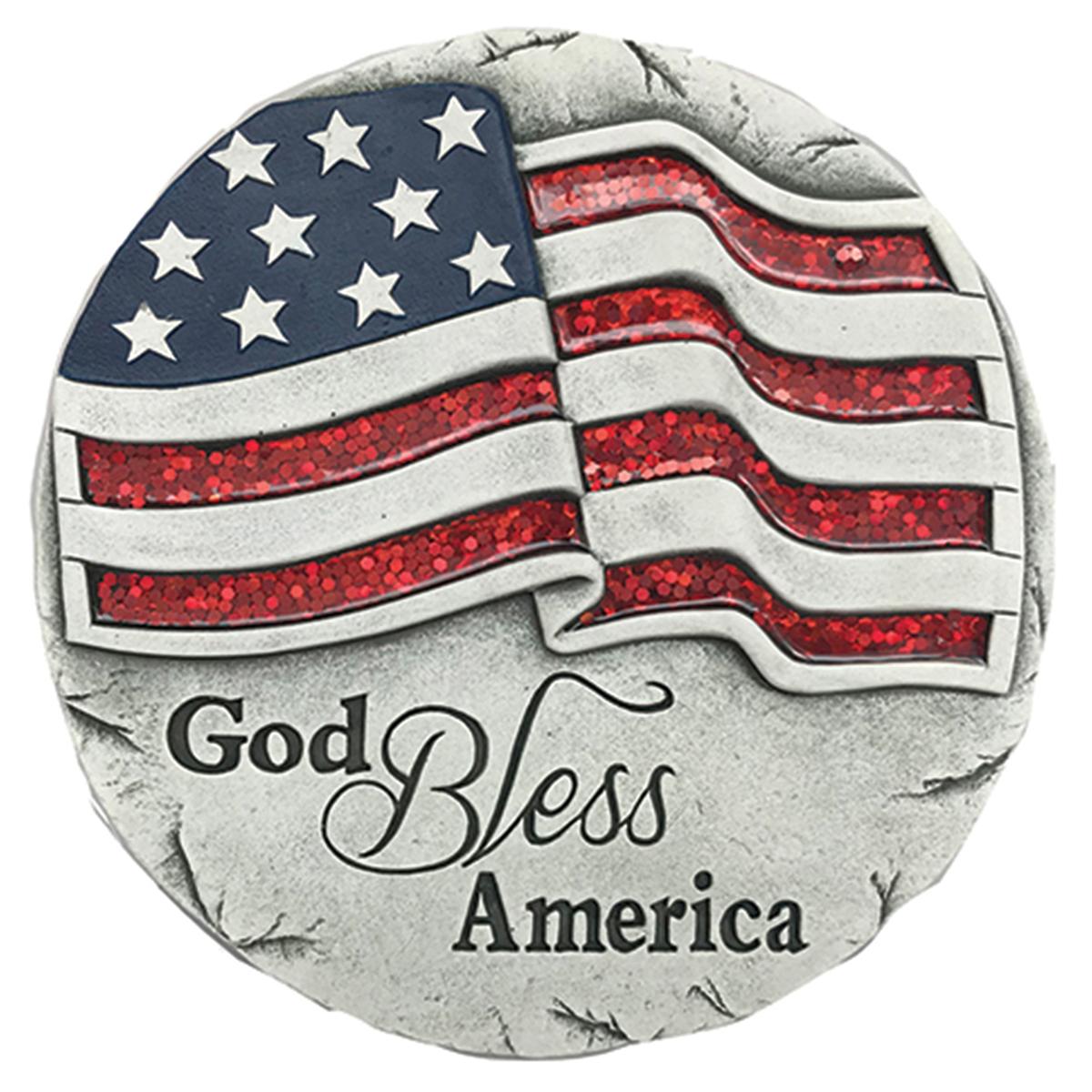Santa’s Workshop 10in. God Bless America Stepping Stone