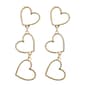 Ashley Gold-Tone 3-Tier Heart Dangle Earrings - image 1