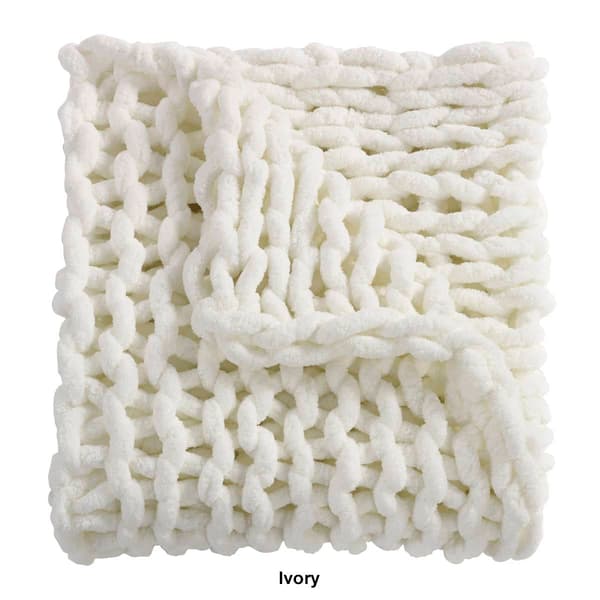 Donna Sharp Solid Chenille Knitted Throw Blanket