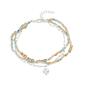 Shine Heart Link and Glass Bead Triple Strand Bracelet - image 1