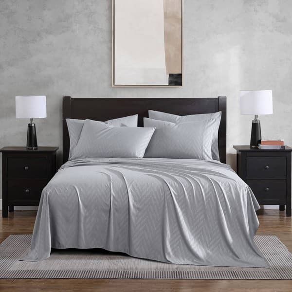 Perry Ellis Portfolio Herringbone 6pc. Embossed Stripe Sheet Set