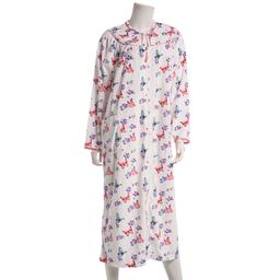 Womens Loungees Long Sleeve Fleece Butterfly Zip Front Duster