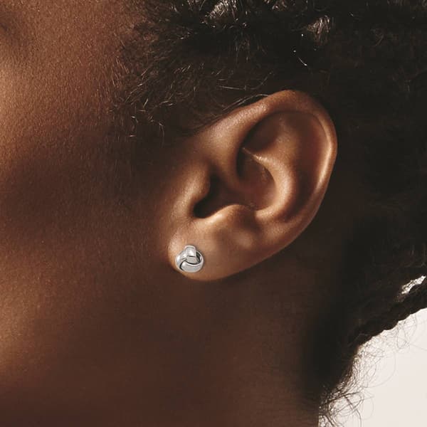 Gold Classics™ 6.5mm White Gold Love Knot Earrings