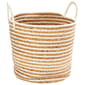 Heritage Small White Stripe Rope Hyacinth Hamper - image 2