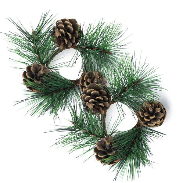 A Cheerful Giver&#174; Pine Needles & Cones Taper Rings - Set of 2