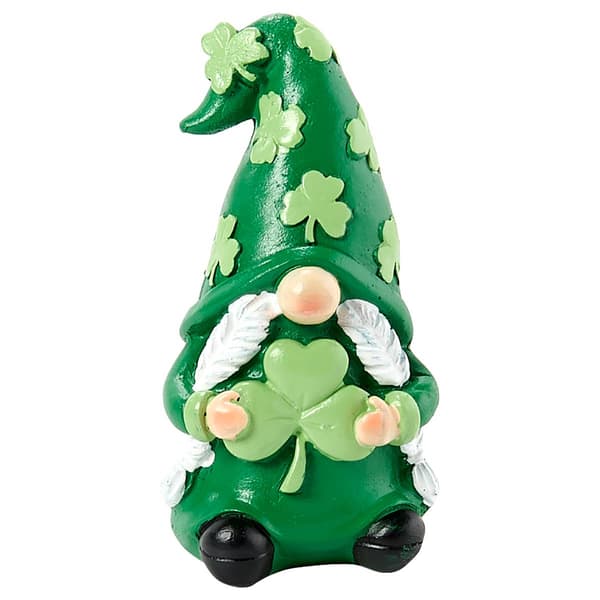 Resin Gnome Figurine with Shamrocks