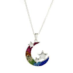 Silver Plated Moon & Star Necklace