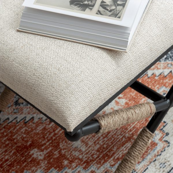 Linon Home Decor Ashburn Campaign Accent Stool