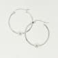 Sterling Silver Brushed Bead Hoop Earrings - image 1