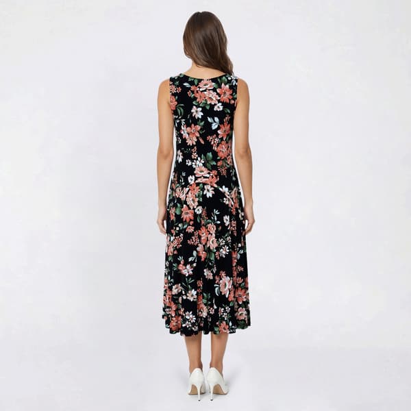 Womens Robbie Bee Sleeveless Floral Cowl Neck Midi Dress